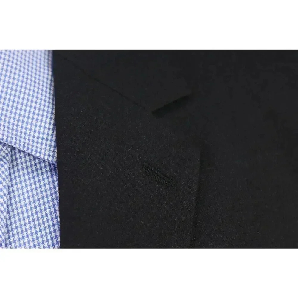 Mitsukoshi Tokyo Bespoke Vintage 1966 Solid Black 2-Btn Wool Blazer 42S - Picture 5 of 8